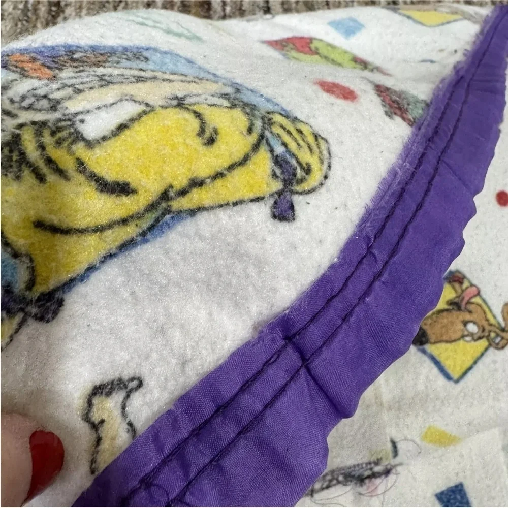 Vintage Nickelodeon Rugrats 71”x 90” Purple Trim Blanket (1998) - Picture 6 of 7